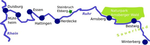 Ruhrtalradweg Karte